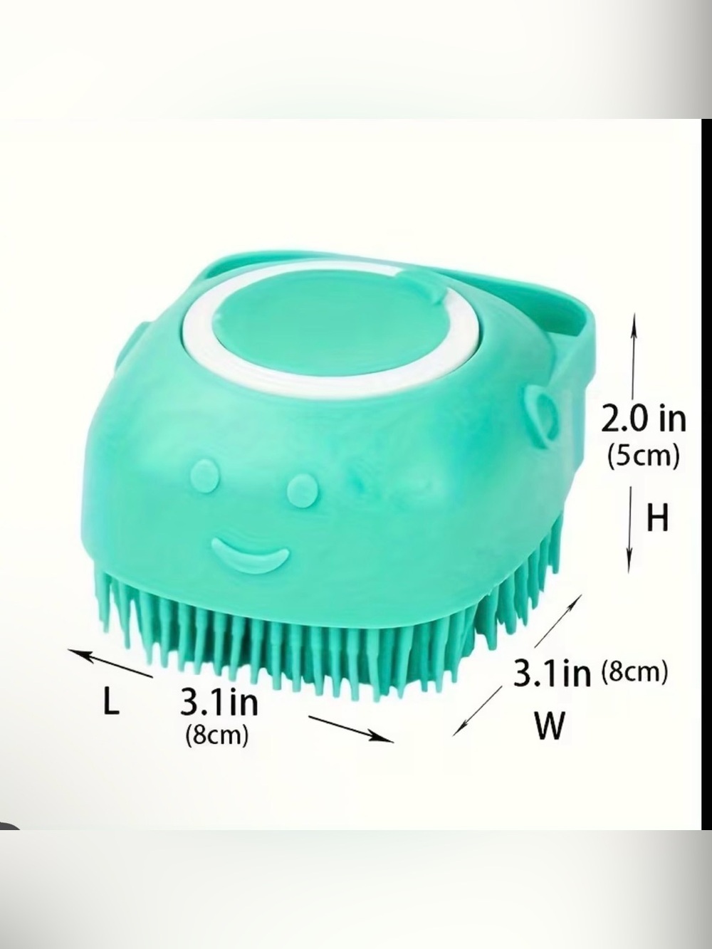 Pet Grooming Silicone Brush with Soap Dispenser - Teal - Picture 5 of 9